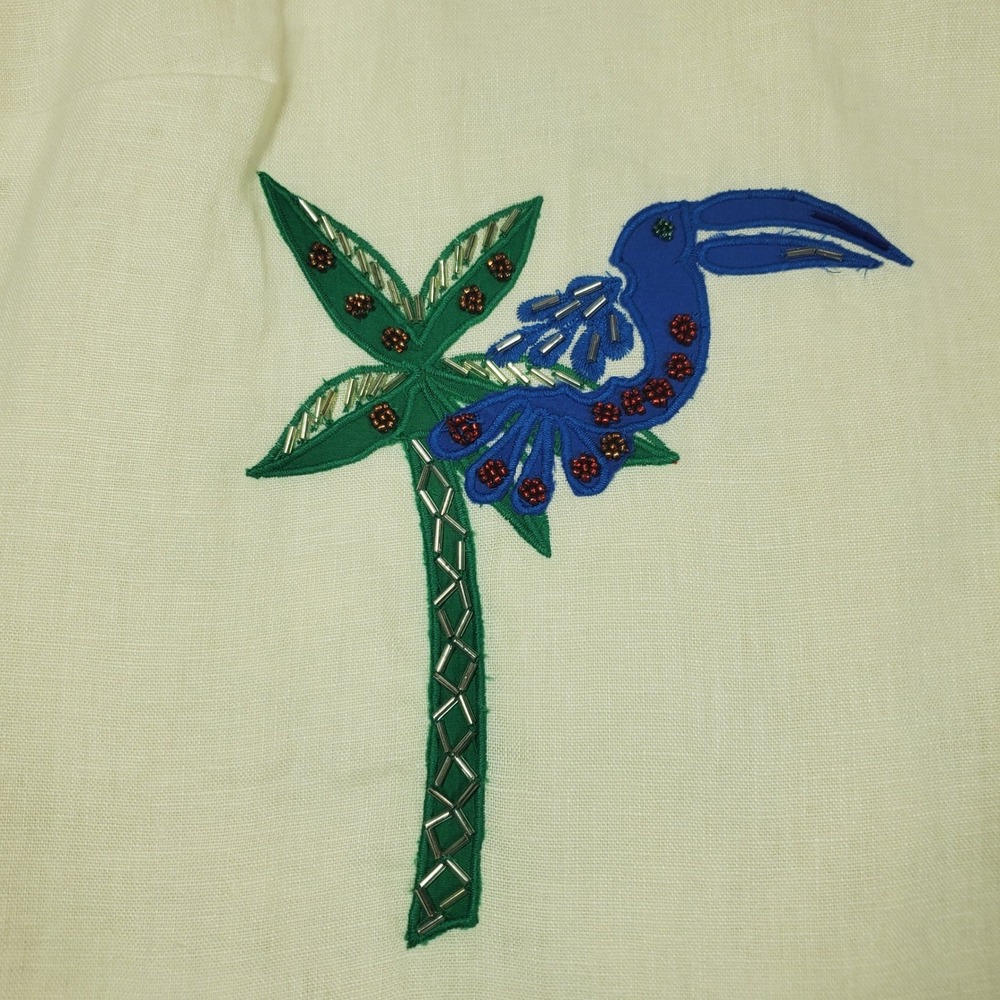 Johnny Was Cassady Tank Top Womens M Embroidered Beaded Linen Palomas Island New - Picture 11 of 16